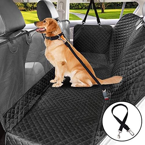 Vailge Dog Car Seat Cover Waterproof, Scratch Proof Dog Seat Cover for Cars with Visual Mesh, 600D Oxford Dog Car Hammock Convertible Pet Seat Cover Protector of SUV Trucks