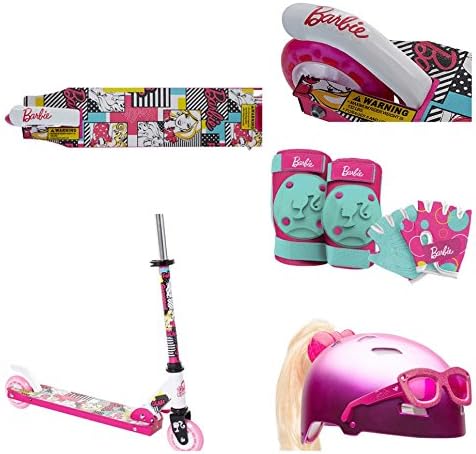 Barbie Girls Scooter Set with Scooter, Helmet and Elbow/Knee Pads
