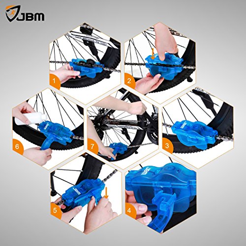 JBM Bike Chain Cleaner Bicycle Chain Cleaning Brush Tool (3 Pieces) Make Bicycle Chain Maintenance Easy Chain Brush Cleaner is Multi-Purpose for Cycling Bikes Road Bikes Mountain Bikes MTB - Thumbnail 3