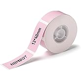 NIIMBOT Label Maker Tape for D11/D110/D101 Label Maker, 12 x 40 mm (0.47'' x 1.57'') for Home Office Labeling Tape Replacement, Pink