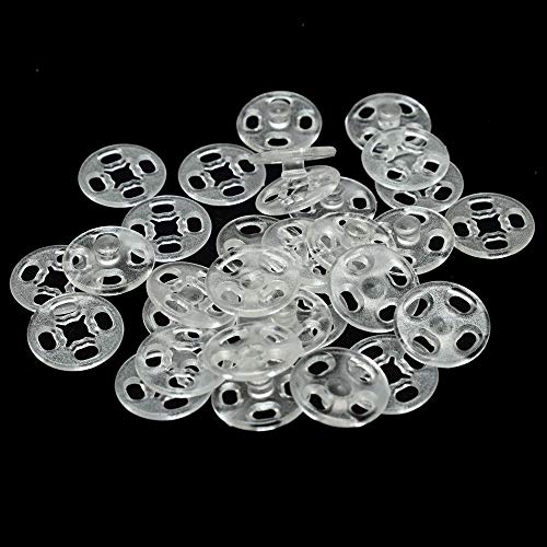 RAYNAG 90 Set Plastic Snap Fasteners Buttons Invisible Sewing On Snap Buttons Kit, 10mm Fasteners for Bibs Diapers Crafts Shirts Clothing, Clear - Thumbnail 4