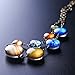 8 Planet Pendant Necklaces for Women - Solar System Double-sided Handmade Steel Chain Cross Necklace (Style3)