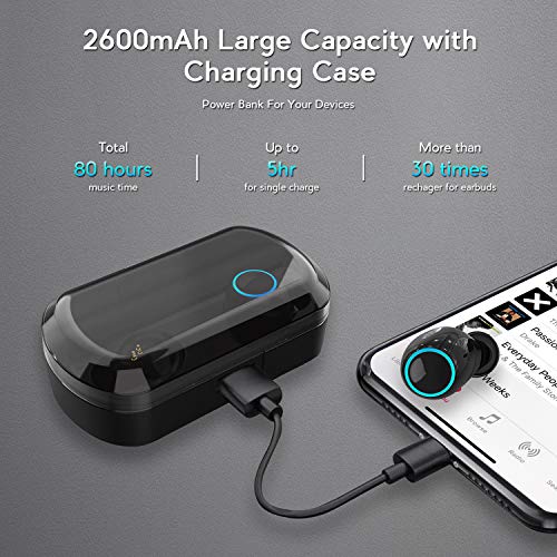 MIATONE Wireless Earbuds Bluetooth Headphones Support Wireless Charging