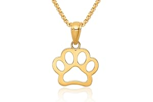 IceCarats 14K Solid Yellow Gold Dog Paw Print Pet Necklace Chain Pendant Charm