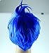 Glameow Inside Out Adjustable Short Cosplay Wig Blue Green Hair Halloween Party Costume (Blue)