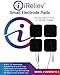 iReliev Premium Reusable TENS EMS Muscle Stimulation Electrode Pads with Excellent Dispersion, 10 Packs of 4 Pads. (40 total electrode pads)