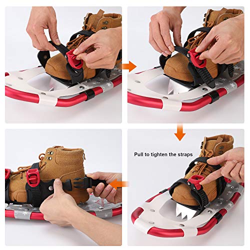 Gpeng 3in1 Xtreme Lightweight Terrain Snowshoes for Men Women Youth