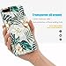 iPhone 8/iPhone 7/iPhone SE(2020) Case,Cute Girls Women Flowers Coffee Floral Bahama Green Leaves with White & Brown Flowers Aloha Summer Tropical Rose Clear Soft Case Compatible for iPhone 7/iPhone 8