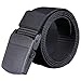 Mikey Store Wild Men Canvas Belt-Hypoallergenic-Metal free-Plastic-Automatic-Buckle (Black )