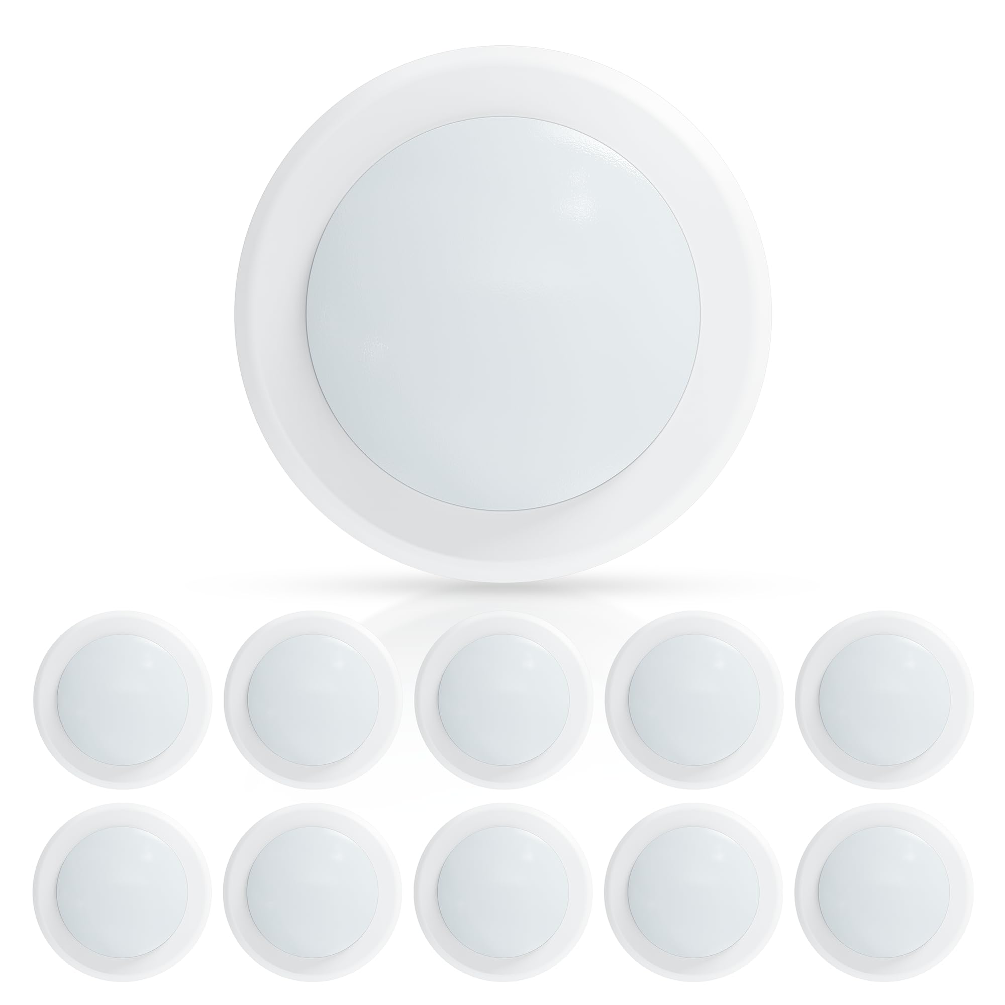 Photo 1 of ECOELER 6in LED Disk Ceiling Light, 16.5W Dimmable Flush Mount Recessed Retrofit Lights, 6000K Bright White 1000Lm, ETL Listed, Installs with J-Box & Canister for Home Improved, ETL Lised