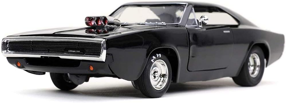 Dom's 1970 Dodge Charger, Black - Jada Toys 31942 - 1/24 Scale Diecast Model Toy Car