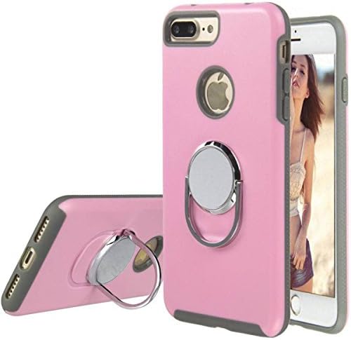 iPhone 7 Plus Case, Amabin Style Ring Phone Grip 360 Degree Rotating [Metal] [Magnetic] Car Mount/Stand/Holder/Kickstand for Apple iPhone 7 5.5 inch(Pink)