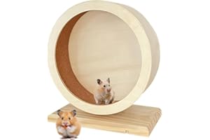 WADY Silent Hamster Wheel,Hamster Exercise Wheels, Chinchilla Wheel Hamster Cage Accessories, Wooden Quiet Spinner Exercise A