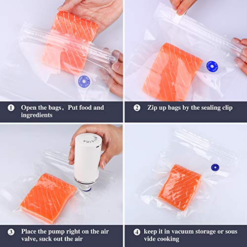 LOVISIDA Vacuum Zipper Bags with Air Valve for Sous Vide Cooking, BPA