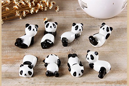 8 Pcs Set Cute Panda Ceramic Ware Chopsticks Stand Rest Rack - Thumbnail 6