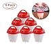 MABOLON 6 Pack Egg Cooker, Hard & Soft Maker, Non Stick Silicone Eggs Boiler Cookers without Egg Shell, BPA Free, As Seen On TV