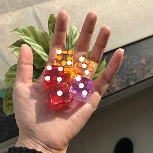YH Poker Set of 5 Precision 19mm Seriallized Casino dice with Razor Edges and Corners(Green)