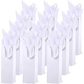 Zonon 12 Pcs Wine Gift Bag with Handles and Tissue Paper 4 x 3.5 x 14 Inch Wine Bottle Gift Bags for Christmas Wedding Whiskey Spirits Holiday Party(White)