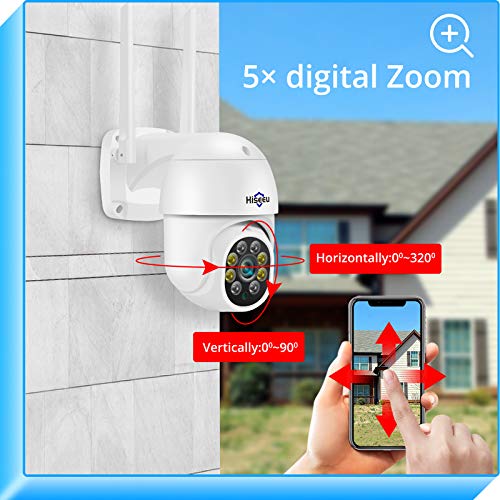 Hiseeu 2k 360° Pan/Tilt/Zoom Wireless Security Camera Outdoor, Floodlights,3 Megapixels,2.4G WiFi Camera,Light Alarm… - Image 4