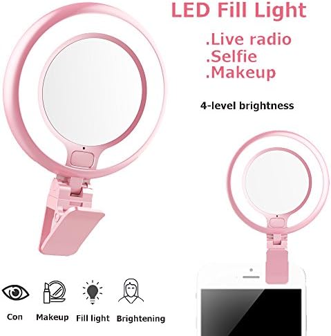 Selfie LED Ring Light,Used As LED Camera Lighting,4 Levels Brightness Adjustable And USB Rechargeable For Phone Camera Photography Video