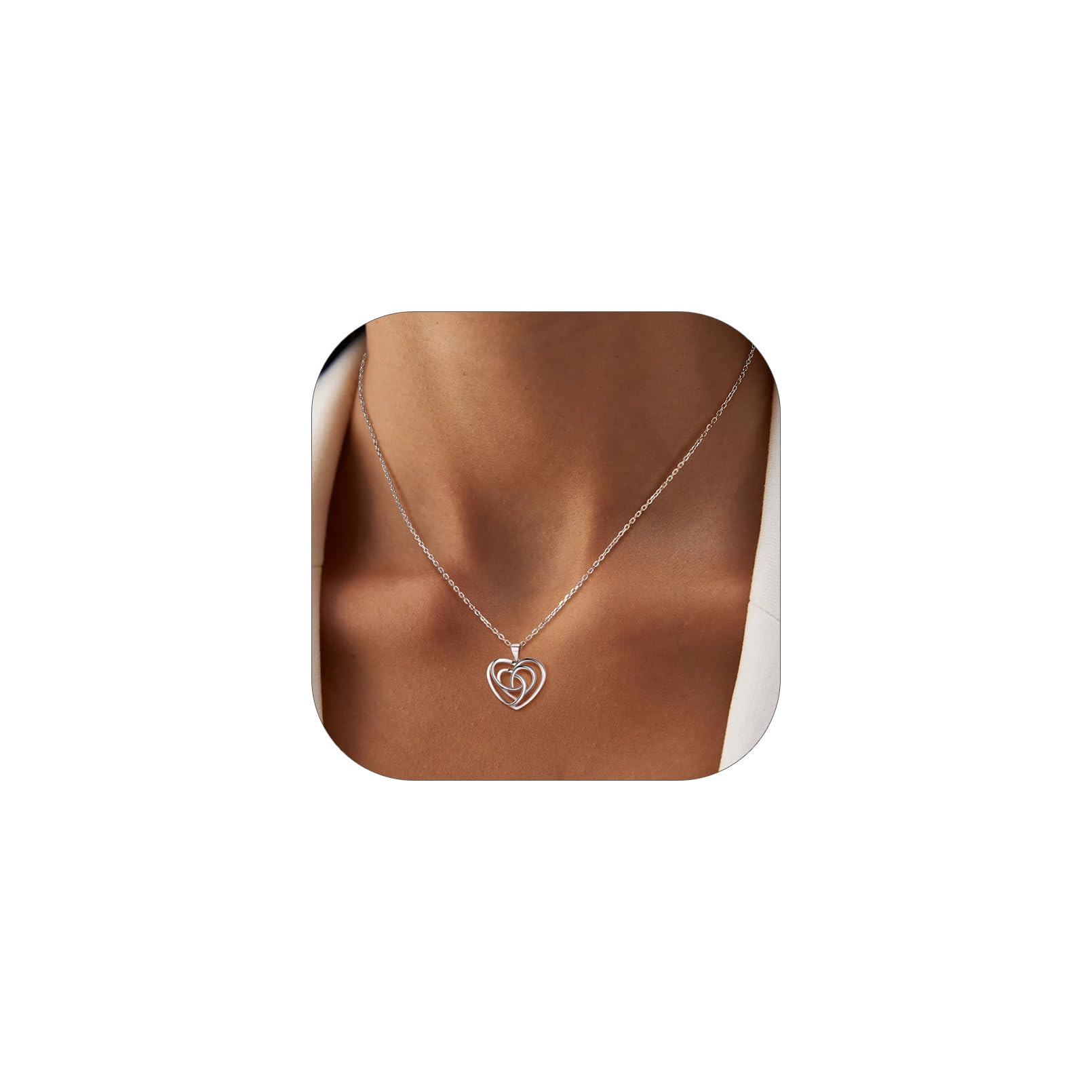 PROSILVER Sterling Silver Necklace for Women - Heart Celtic Knot Pendant with Adjustable Chain S925 Celtic Infinity Love Jewelry with Gift Box