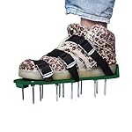 Lawn Aerator Shoes, UNIFUN Pair of Spikes Aerator Sandals with Metal Buckles and 3 Straps - Heavy Duty Spikes