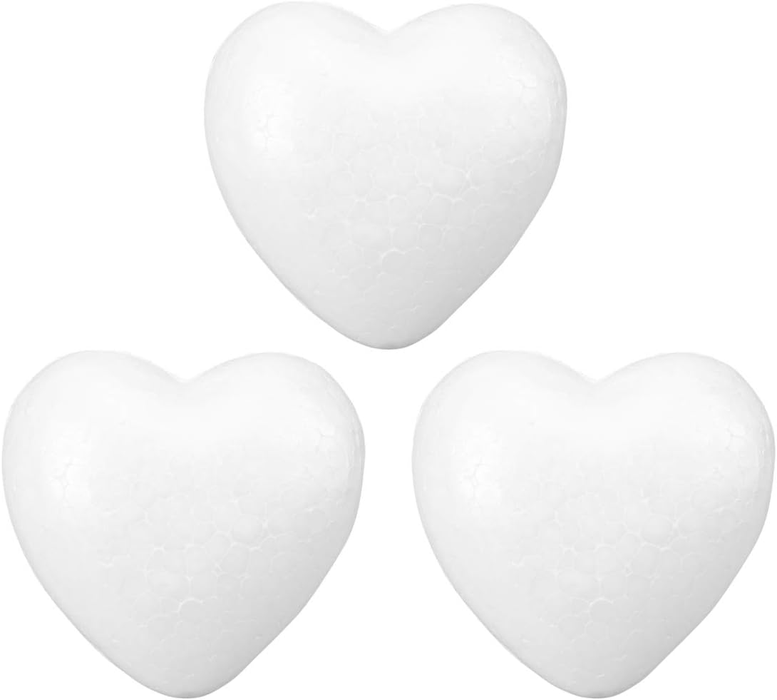 PRETYZOOM 3pcs Craft Foam Hearts Heart Shaped Styrofoam
