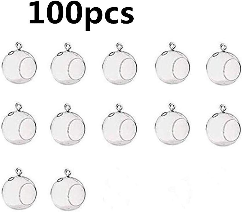 LANLONG 80MM Hanging Tealight Holder Glass Globes Terrarium Wedding Candle Holder Candlestick (100pcs)