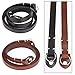 candyanglehome Retro Straight Handmade Supple Genuine Leather Camera Shoulder Neck Strap with Metal Ring for SLR & Micro Cameras Leica, Fujifilm, Sony, Nikon ETC(Black/Brown), Black