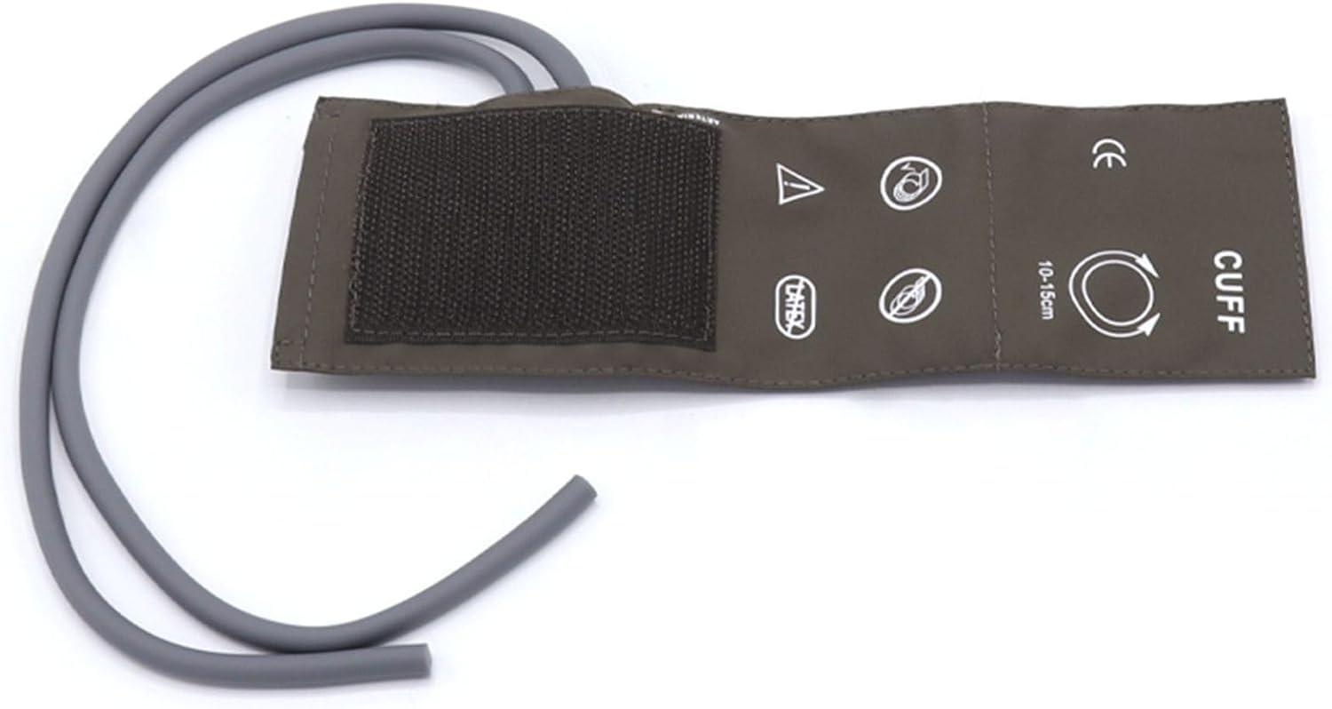 Universal NIBP Cuff for InfantCuff, 10-15 cm Dual Tubes Reusable PU Brown Replacement Blood Pressure Cuff, No BP Connector