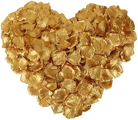 1000 Pcs Artificial Silk Rose Petals Decoration for Wedding &amp; Bridal Events Gold
