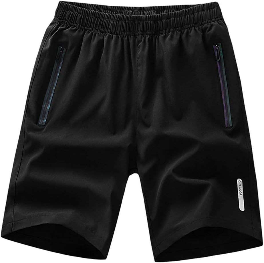 Bmuy Women’s Loose-fit Quick Dry Lightweight Workout Training Sports Shorts Zipper Pocket