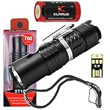 Klarus Upgraded XT1C SUPER BUNDLE includes XT1C 700 Lumen LED Flashlight, Rechargeable 16340 Battery, Lanyard, Spare O-ring, and Mini USB Light