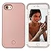 iPhone 7 Case, iPhone 8 Case, AUYOUWEI LED Illuminated Selfie Light Case Cover [Rechargeable] Light Up Luminous Selfie Flashlight Cell Phone Case for iPhone 7 / 8 (Rose Gold)