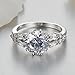 Psiroy 925 Sterling Silver Created White Topaz Filled Split Shank Band Cocktail Ring