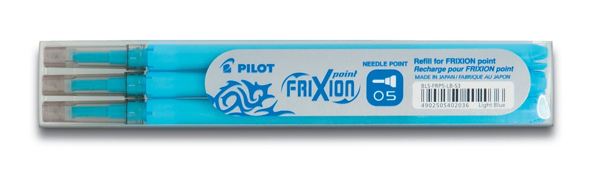 PILOTRefills for Frixion Point Rollerball 0.5 mm (Pack of 3) - Light Blue