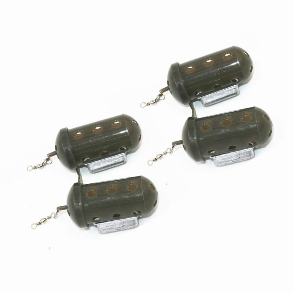 Carp Fishing Maggot Bait Feeder: 4pcs Coarse Carp Fishing Bait Cage Inline Method Feeders 20g 30g 40g