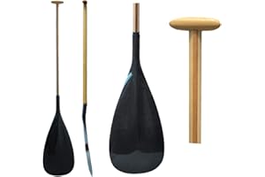 CISIMOVE Hybrid Wooden Shaft and Carbon Fiber Outrigger Canoe Paddle Straight Shaft OC Paddle