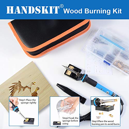 Wood Burning Kit,HANDSKIT Woodburning Soldering Iron Adjustable