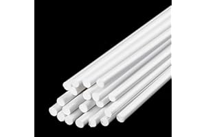 SKYPRO 25PCS White ABS Styrene Plastic Round Bar Rods - 3mm Diameter, 250mm Length for DIY Toys, Doll House, Sand Table Model, Scene Making, Building Making