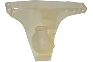 EXLATEX Latex Mens Underwear Ultra-thin Stretch with 3 Adjustable Buttons G-string Lingerie 0.3mm