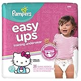 Pampers Easy Ups Training Pants Pull On Disposable Diapers for Girls Size 4 (2T-3T), 26 Count, JUMBO