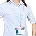 Wisdompro Fashion Lanyard, Women's Chain Lanyard Necklace with Metal Clasp and Keyring for Keys, ID Badge Card Holder - Stud Chain