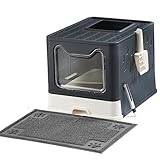 Suhaco Cat Litter Box with Lid Large Foldable Front