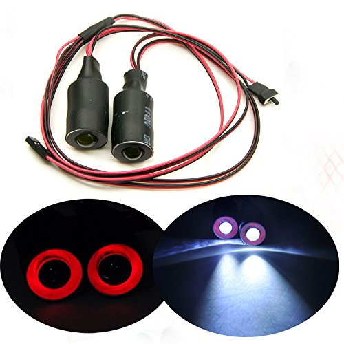 17mm 2 Leds Angel Eyes LED Light Headlights/Taillight for 1:10 RC Crawler Car (Red+White)