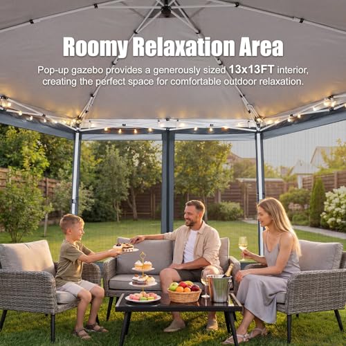 COBIZI 16x16 Pop Up Gazebo Tent with Mosquito Netting, Hexagonal Outdoor Canopy Shelter, Portable Party Tent image 16