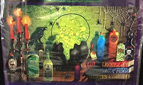 Scary Gothic WITCH DEN MURAL Potion Spell Wall Poster Haunted House Decoration