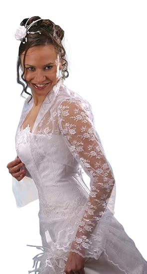 Brautjacke Jacke Bolero Hochzeitsjacke Bolerojacke Brautbolero Spitze Langarm