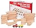 USA Toyz Wooden Train Tracks Set - 54 Pc Toy Train Tracks for Kids w/ 2 Toy Trains + 52 Train Tracks Wood Pieces + Train Wooden Tracks Carry Box