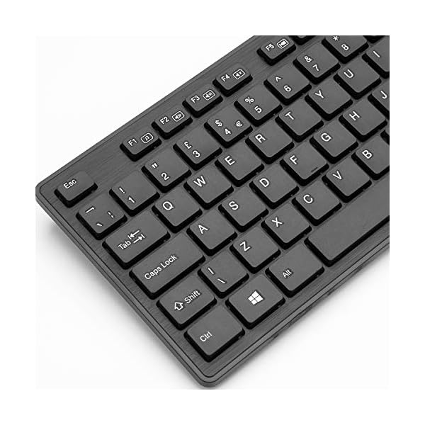Wireless keyboard and Mouse Set,Rii RK200 Standard Full Size Wireless Keyboard and Mouse 104 Keys for Work Office Home…